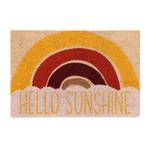 Kokos Fußmatte "Hello Sunshine" Braun - Weiß - Gelb - Naturfaser - Kunststoff - 60 x 2 x 40 cm