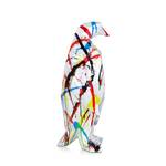 Große Harzskulptur Pinguin Multicolor - 22 x 50 x 19 cm