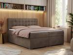 Boxspringbett CARMEN Braun - Breite: 200 cm - H3 - Textil