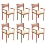 Stapelbarer Stuhl (6er Set) 3007491-3 Weiß - Holzwerkstoff - Holzart/Dekor - 56 x 90 x 51 cm