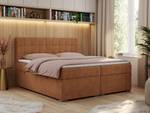 Boxspringbett CARMEN Orange - Breite: 200 cm - H4 - Textil