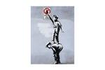 Tableau peint à la main Banksy's Rascals Noir - Blanc - Bois massif - Textile - 75 x 100 x 4 cm