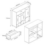 Highboard Bobeck Eiche Dekor - Weiß