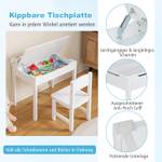 Kindertisch-Set HY10125 Weiß - Holzwerkstoff - Massivholz - 40 x 58 x 60 cm