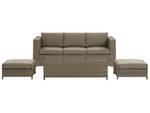 Lounge Set BELLUNO 4-tlg Braun - Silber