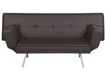 3-Sitzer Sofa BRISTOL Braun - Dunkelbraun - Silber - Tiefe: 93 cm