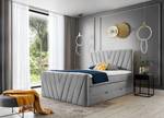 1x Box Spring Lit Twister Gris - Largeur : 160 cm