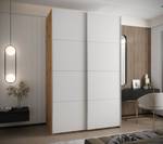 Armoire Lux 1 Imitation chêne - Argenté - Blanc - Largeur : 150 cm