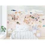 Vliestapete Panorama World Map Beige - Papier - 336 x 270 x 0 cm