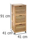 Schrank auf Rädern Braun - Bambus - 41 x 93 x 41 cm