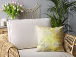 Coussin décoratif PACHIRA Gris - Blanc - Jaune - Fibres naturelles - 45 x 6 x 45 cm