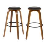 Tabouret de bar Arthus (Lot de 2) Noir - Bois massif - 44 x 78 x 44 cm