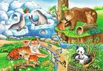 Puzzle 2X12 Teile Zoo