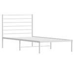 Bettgestell mit Kopfteil X721 Weiß - Metall - 95 x 90 x 207 cm