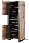 Vitrinenschrank WOOD 65x40x171 Beige - Grau - Holzwerkstoff - Kunststoff - 65 x 171 x 40 cm