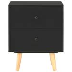 Nachttisch(2er Set) 299445 Schwarz - Holzwerkstoff - Massivholz - Holzart/Dekor - 40 x 50 x 30 cm