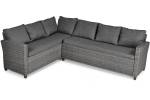 Loungeset SZTOKHOLM (2er Set) Grau - Metall - Rattan - Massivholz - 222 x 67 x 157 cm