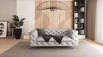 Chesterfield Sofa 2-Sitzer Klareno Grau