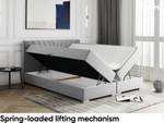 Boxspringbett Berni Hellgrau - Breite: 186 cm - H3