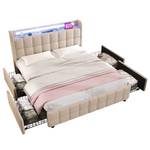 Polsterbett mit Ladefunktion GLOWLEIN Ⅱ Beige - Breite: 185 cm