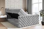 Boxspringbett BOXI8-Z KING Grau - Breite: 120 cm