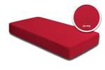 Spannbettlaken Jersey rot 90 x 200 cm Rot - Textil - 90 x 25 x 200 cm