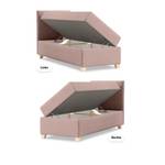 Einzelbett Boxspringbett Anter Mini Pink - Breite: 90 cm - Bettkasten links