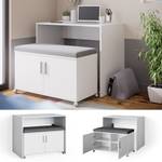 Bureau Flona 35923 Gris - Blanc - Bois manufacturé - 93 x 76 x 60 cm