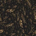 Papier Peint Feuilles FLEURS Nature Boho Beige - Noir - Marron - Papier - Textile - 53 x 1000 x 1000 cm