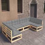 Garten-Lounge-Set (6-teilig) 3009747-2 Grau - Holz