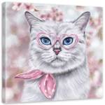 Leinwandbilder Katze Tiere Rosa 50 x 50 cm