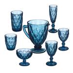7-tlg. Gläser Set blau Blau - Glas - 20 x 20 x 14 cm