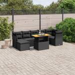 Gartensitzgruppe K760(8-tlg) Schwarz - Massivholz - 69 x 62 x 62 cm