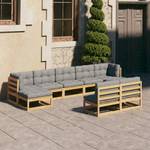 Garten-Lounge-Set (9-teilig) 3009738-2 Grau - Holz