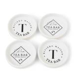 Teebeutelhalter RM Tea Bar 4Stk Schwarz - Weiß - Porzellan - Stein - 8 x 2 x 8 cm