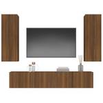 TV-Schrank 4er Set D262 Eiche Schwarzbraun Dekor