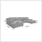 Ecksofa Boca U Form Dunkelgrau - Breite: 150 cm