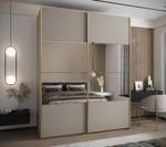 SCHWEBETÜRENSCHRANK LUX Beige - Gold - Breite: 200 cm