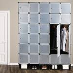 Armoire cubes modulables XXL Noir - Argenté - Translucide