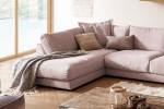 Sofa MADELINE Wohnlandschaft Cord Pink - Armlehne davorstehend links - Longchair davorstehend rechts