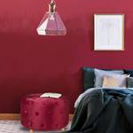 Runder Sitzhocker in Bordeaux Braun - Rot - Holzwerkstoff - Kunststoff - Textil - 65 x 41 x 65 cm