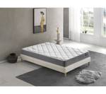 Bett+Taschenfederkernmatratze 160x200cm Weiß - Naturfaser - 160 x 53 x 200 cm