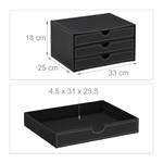 Schubladenbox aus Kunstleder Schwarz - Holzwerkstoff - Kunststoff - Textil - 33 x 18 x 25 cm