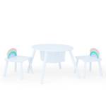 Table et chaises de jeu en résille Blanc - Bois manufacturé - 82 x 44 x 82 cm