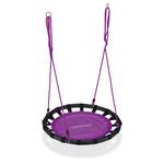 Balançoire nid d'oiseau rond 80 cm Noir - Mauve