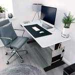 Höhenverstellbarer Schreibtisch LUMINA Weiß - 120 x 60 cm - Schwarz