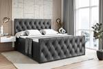 ALTDECOR Boxspringbett mit Topper - AMAY Hochglanz Schwarz - Breite: 160 cm - H4