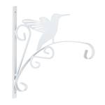 Blumenampelhalterung mit Vogelmotiv Weiß - Metall - 30 x 30 x 2 cm
