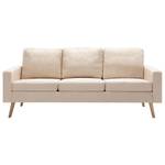 3-Sitzer-Sofa Creme Stoff Cremeweiß