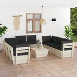 Garten-Lounge-Set (9-teilig) 3016490-22 Schwarz